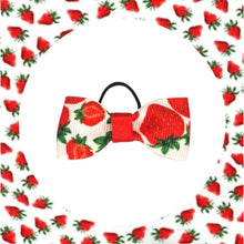 Load image into Gallery viewer, Strawberries & Cream Hair Bows