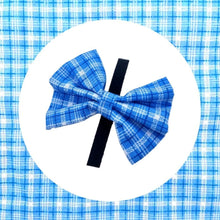 Load image into Gallery viewer, Blue Tartan Bows