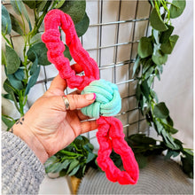 Load image into Gallery viewer, Stretch Tug Rope Ball - Mint & Pink