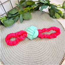 Load image into Gallery viewer, Stretch Tug Rope Ball - Mint & Pink