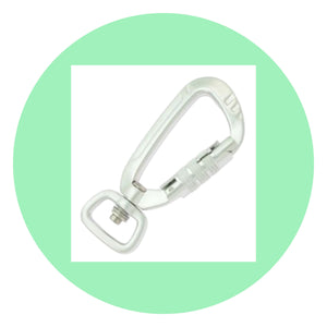 Carabiner Silver Lead Clasp With Locking System