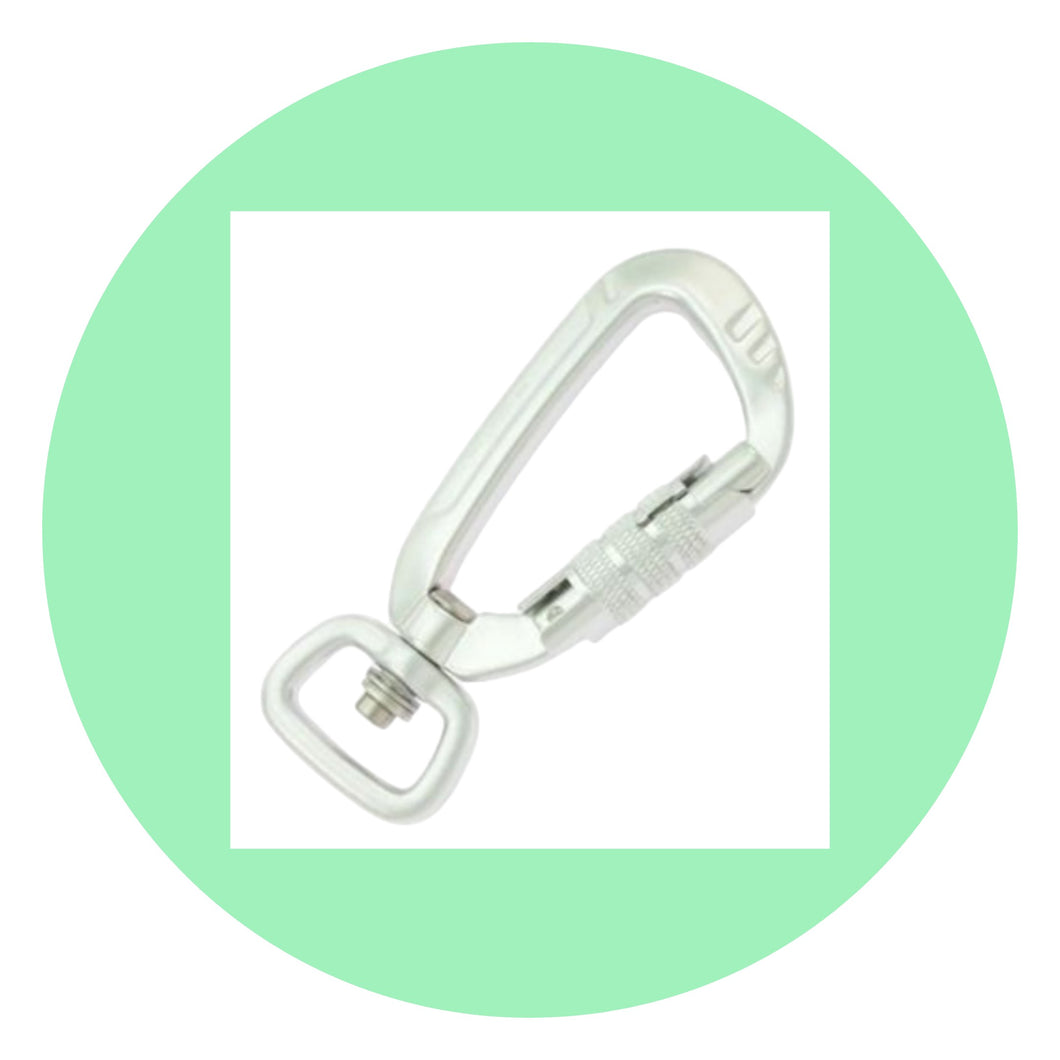 Carabiner Silver Lead Clasp With Locking System