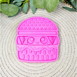 Pink Burger Rubber Lick Mat