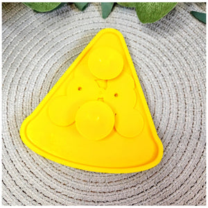 Yellow Pizza Rubber Lick Mat