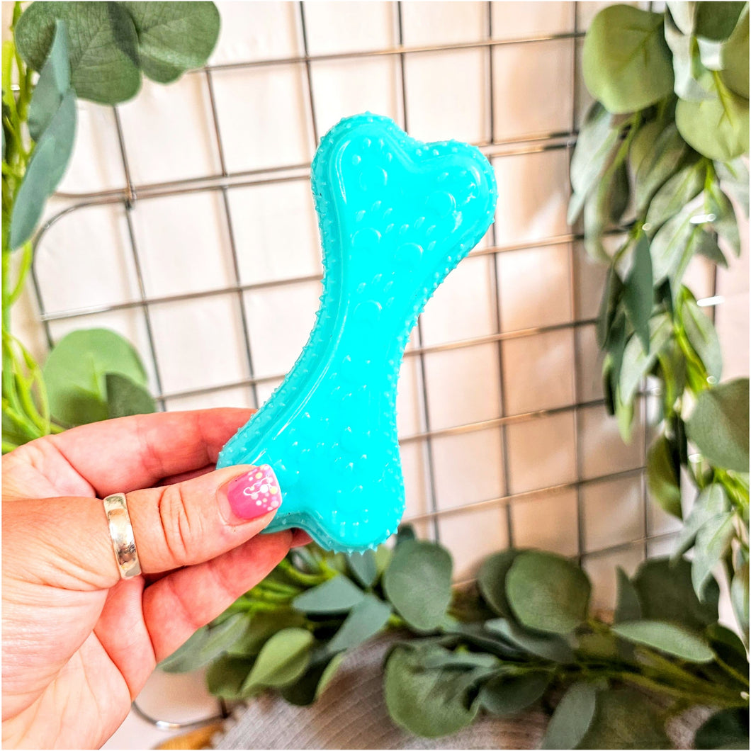 Bouncy Rubber Squeaky Bone Mint