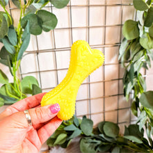 Load image into Gallery viewer, Bouncy Rubber Squeaky Bone Lemon
