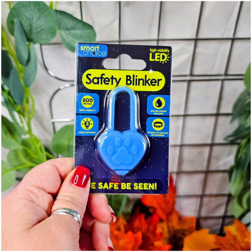 LED Dog Safety Lights - Heart Blue